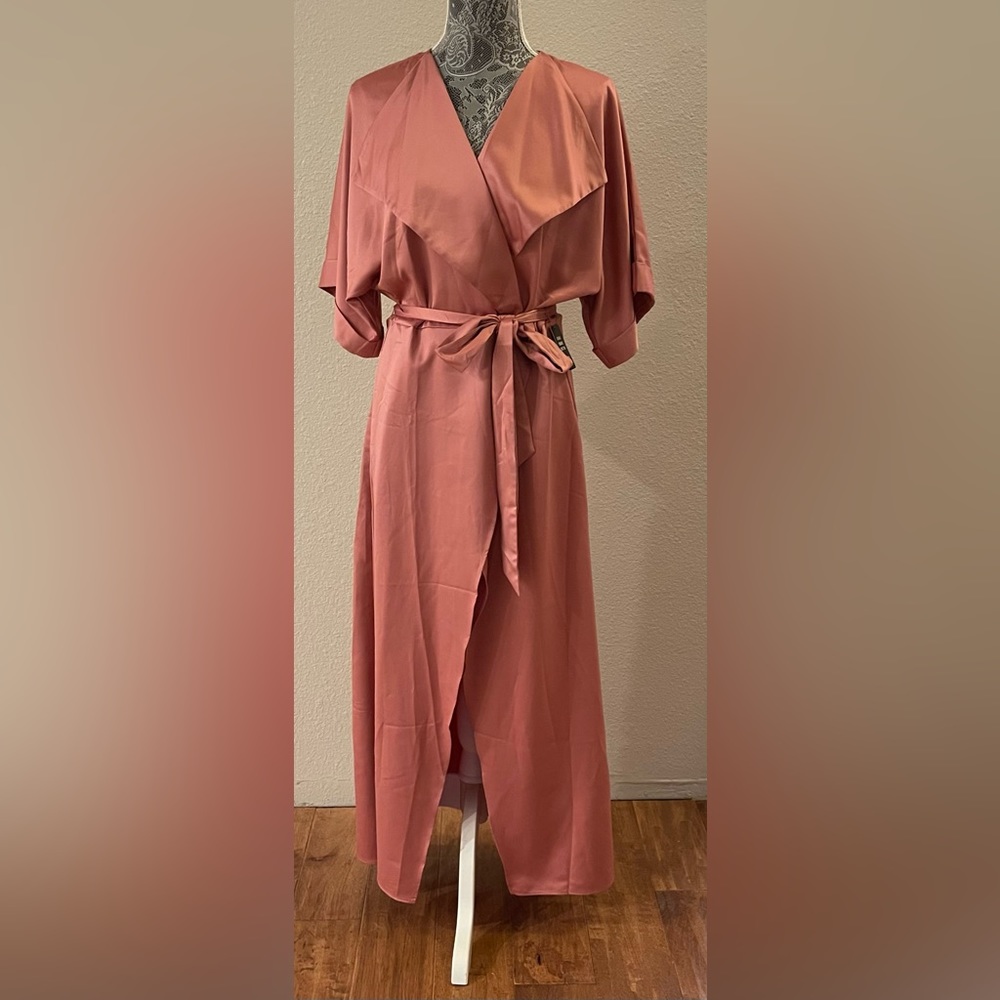 Rose Satin Kimono. NWT
